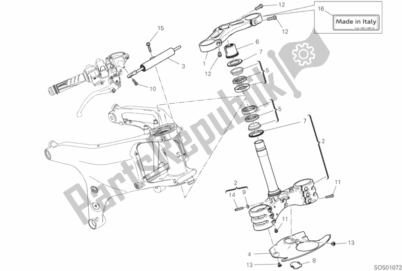 All parts for the 18a - Steering Assembly of the Ducati Superbike Panigale V4 1100 2020